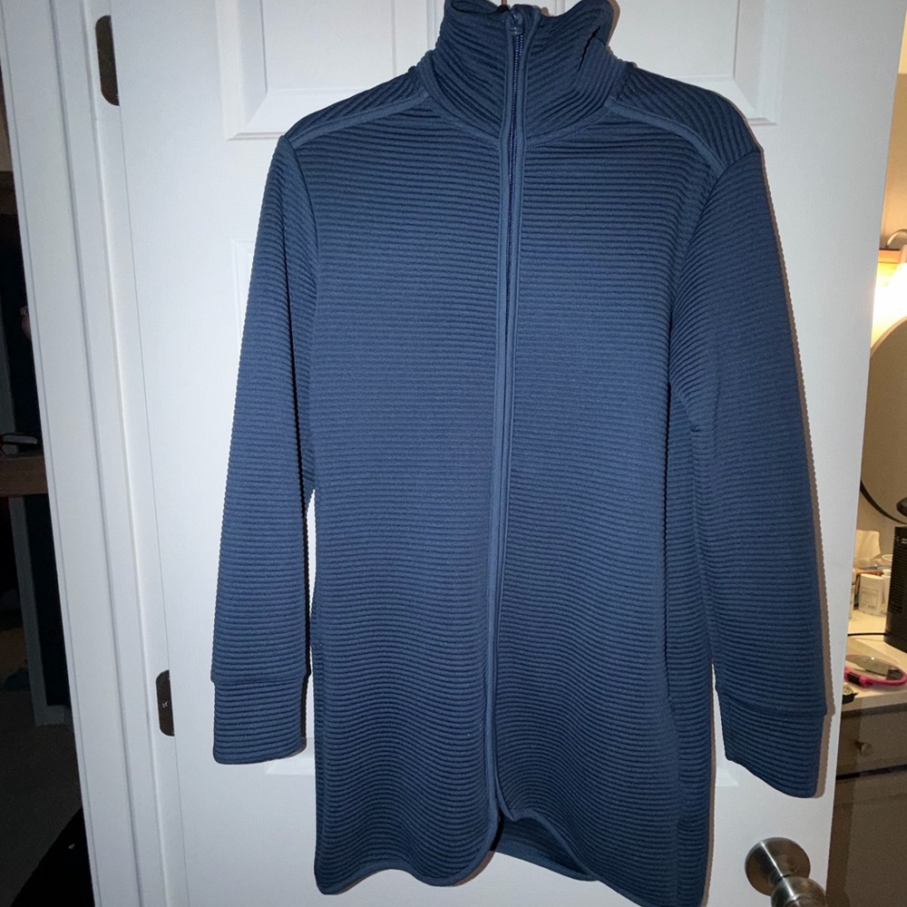 MPG Ribbed Navy Blue Performance Jacket - Picture 2 of 4